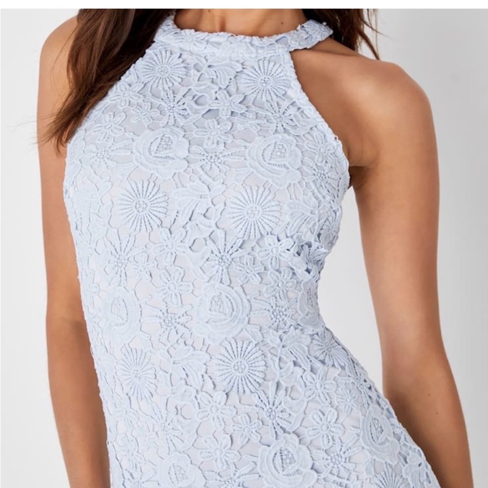 Lulus Love Poem Elegant White Lace Halter Dress Small - Picture 3 of 14
